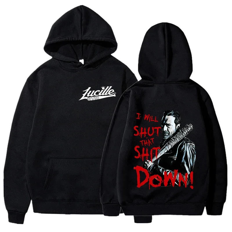 New Negan-This Is Lucille The Walking Dead Print Hoodies Man Women Causal Tops Unisex Harajuku Long Sleeve Sweatshirts