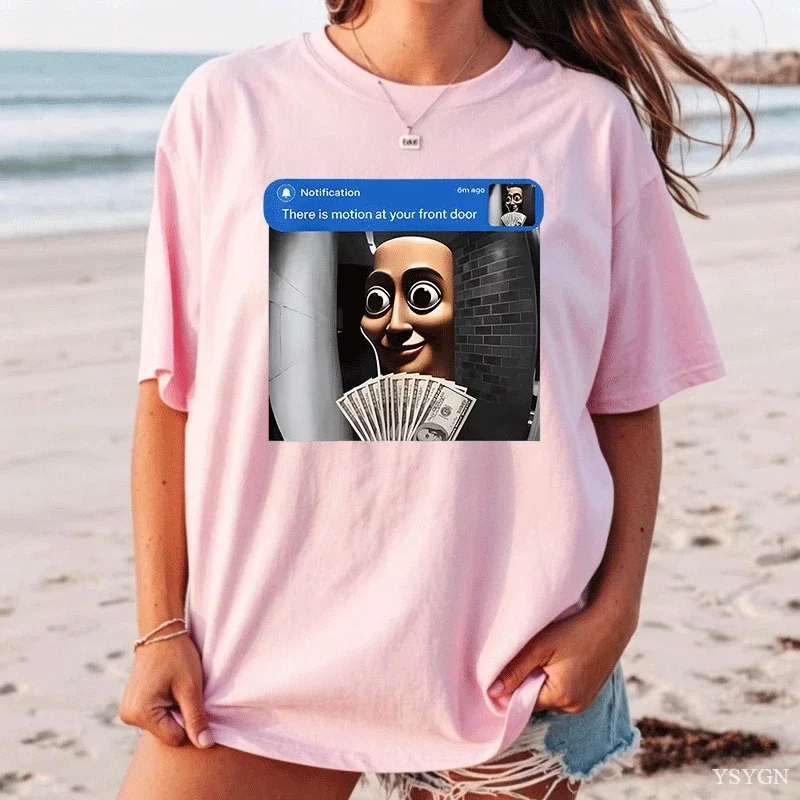 Vintage T Shirt Summer There Is Motion At Your Front Tung Tung Tung Sahur Money Leisure T-Shirts Cotton Tshirt for Women Top