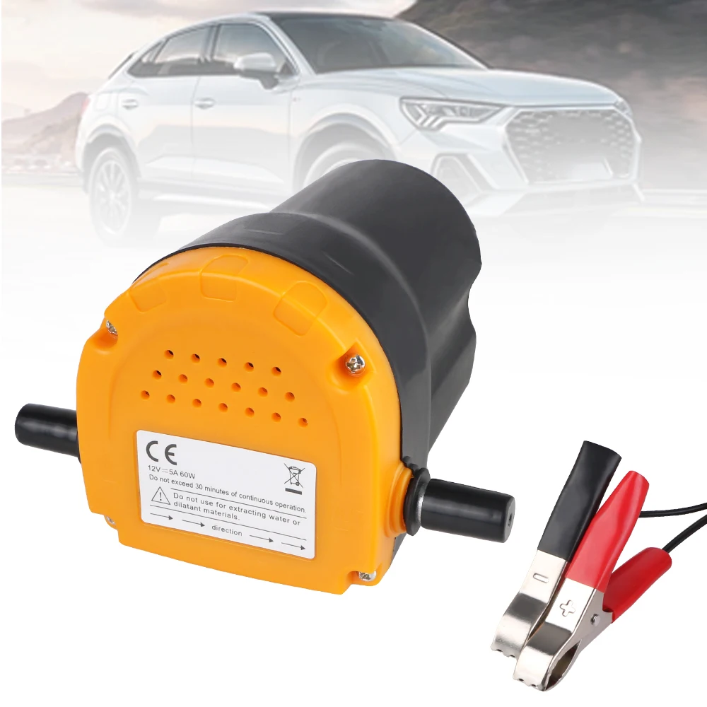 

60W 12V Car Oil Filling Pump Fuel Gas Pump With Hose Electric Automatic Absorption Oil Change Water Pump Boat Gasoline Pumping