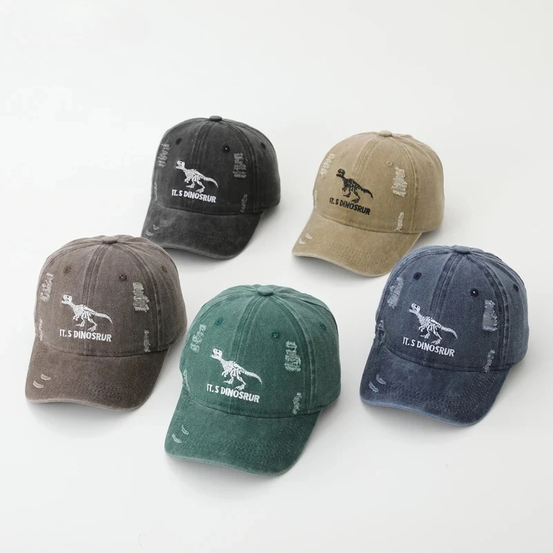 

Детские спортивные кепки для мальчиков, школьные, бейсбольные, летние 2026, с вышивкой динозавров, для активного отдыха, для детей 2-8 лет, регулируемые
