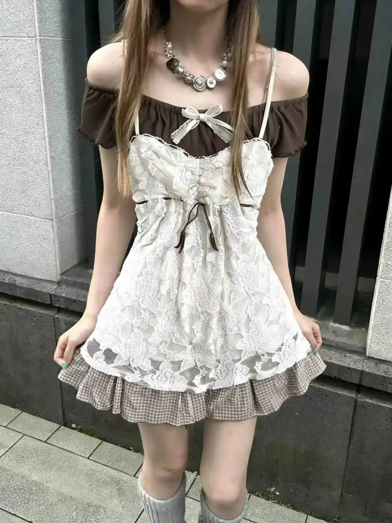 Preppy Style Lolita 3 Piece Sets Women Sweet Japanese Retro Tops Lace Vest Y2k Mini Skirt Suits Kawaii Casual Fashion