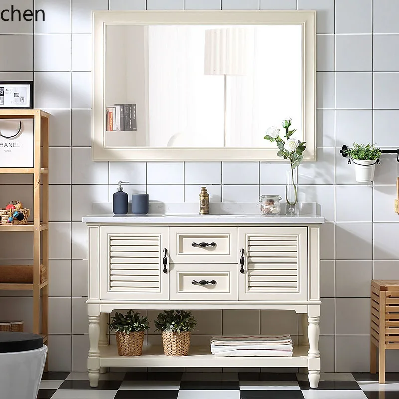 HT bathroom cabinet solid wood floor washbasin toilet wash basin cabinet combination bathroom cabinet