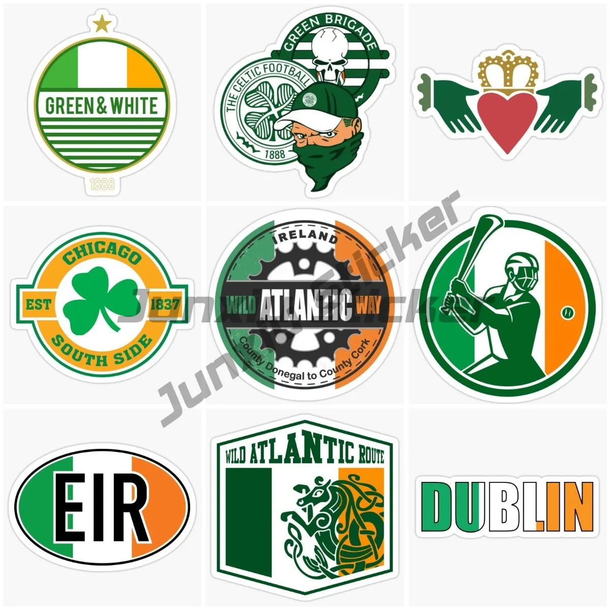 Ireland Flag Car Bumper Sticker Decal Souvenir Vinyl Adhesive Shield City Flag World Crest Stickers Laptop Accessories