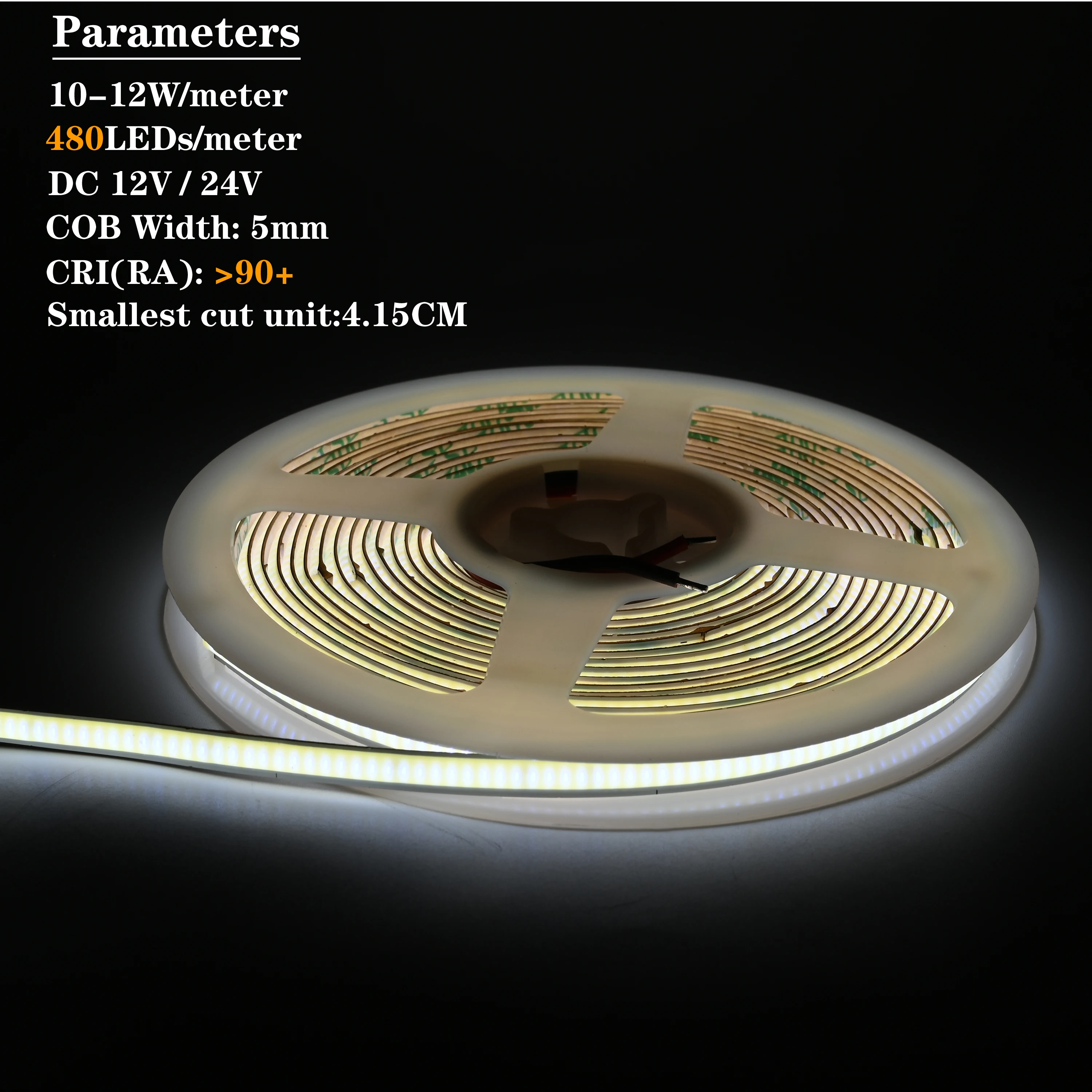 FTZOTOF 5mm 12V Dc 24V Ultra Thin Tape 480 Leds/M Soft Flexible LED Strip Warm Cool White Light For Decoration 3000K 4000K 6000K