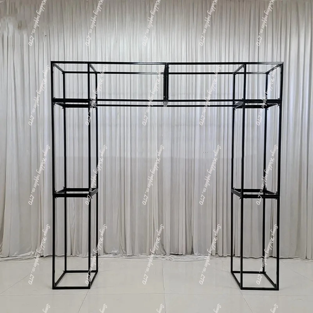 

1 шт. 200x200x30 см черный квадратный свадебный декор подставка для цветов железная подставка для фона для вечеринок и мероприятий