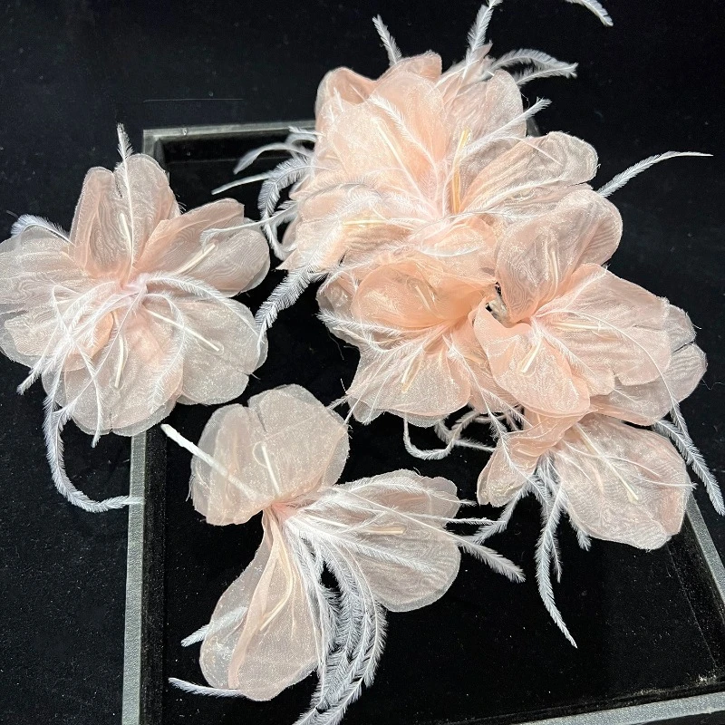 

Расческа для волос ручной работы с перьями и цветами, свадебная, в японском корейском стиле