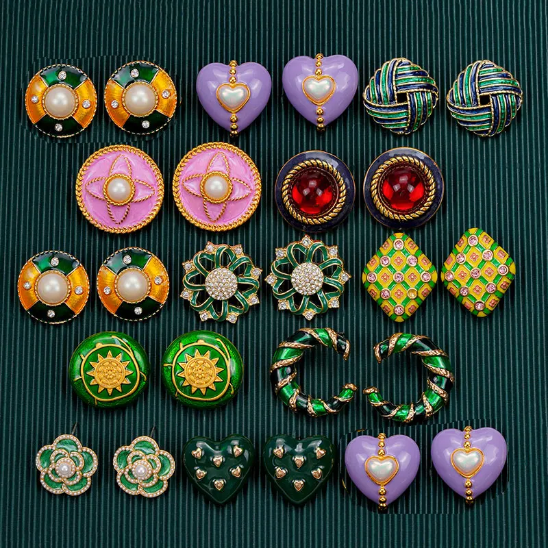 Onregelmatige bloemen roze liefde hart parel rode steen metalen oorstekers voor vrouwen meisje vintage elegante etentje sieraden cadeau NIEUW