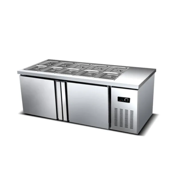 

Best Selling Products Refrigeration Equipment Salad Bar Display Counter Commercial Pizza Working Table Counter For Sale