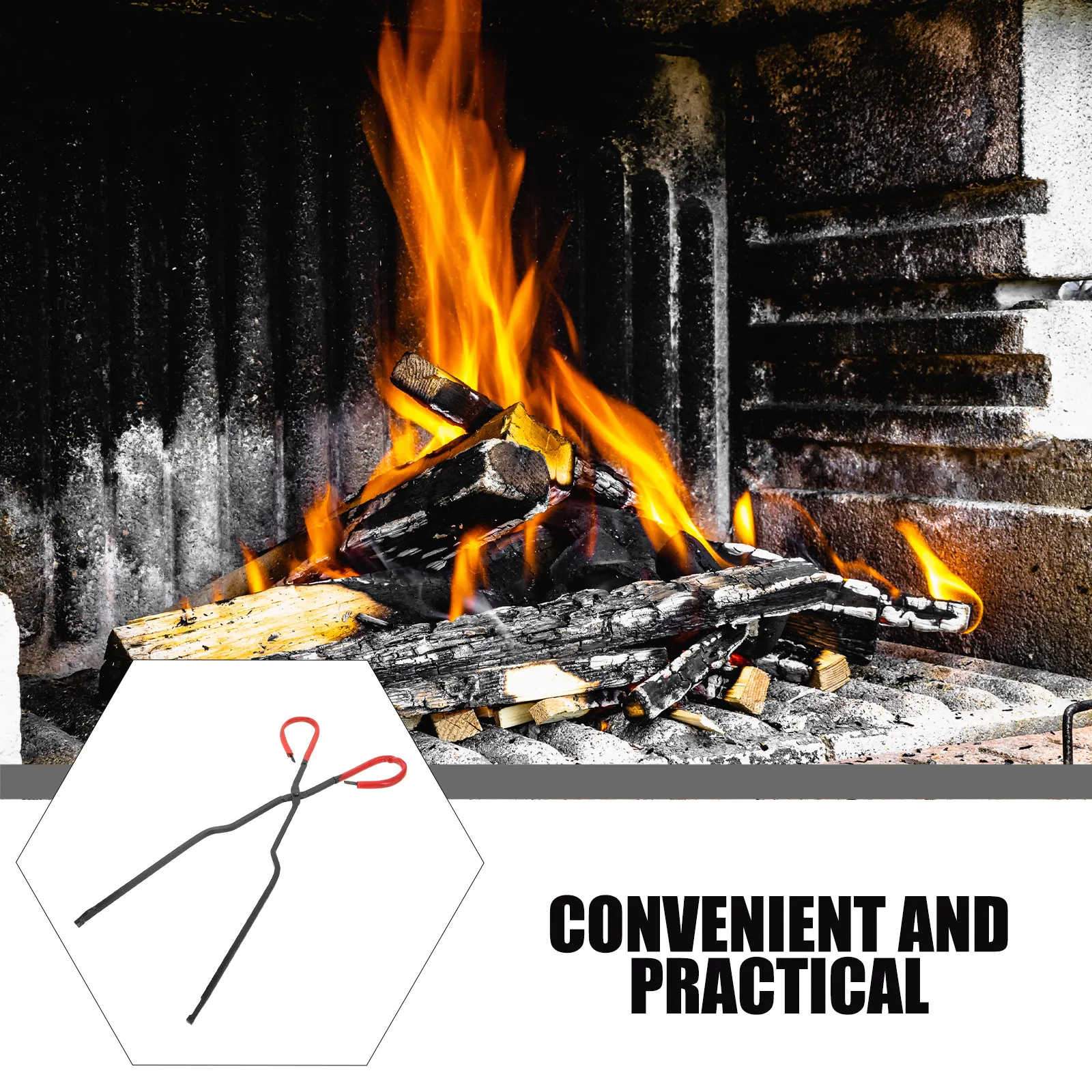 Heavy Duty Log Pulling Tongs 17.29 Long Handle Large Fireplace Firewood Grabber Fire Pit Outdoor Campfire Outdoor Fire Tool