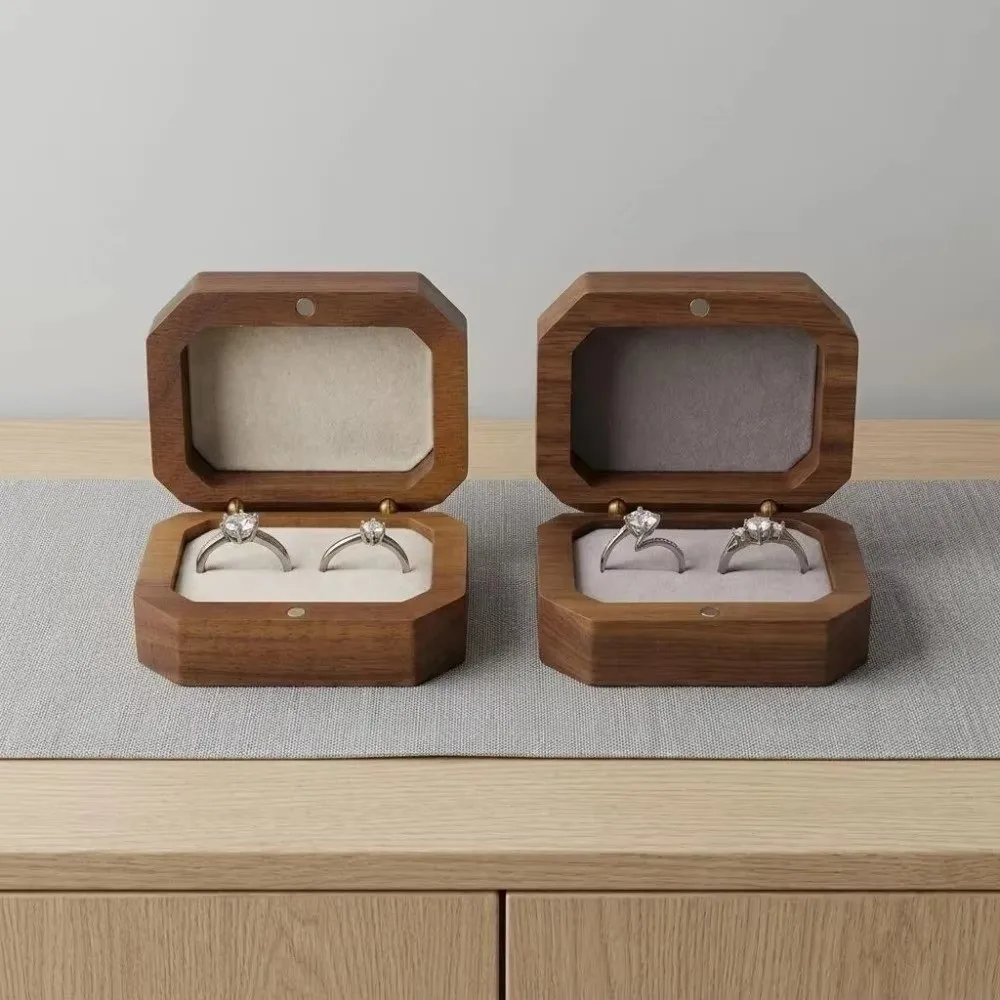 Exquisite With Lid Wooden Jewelry Box Inverted Octagon Magnet Jewelry Storage Box Cufflink Storage Box Jewelry Organization