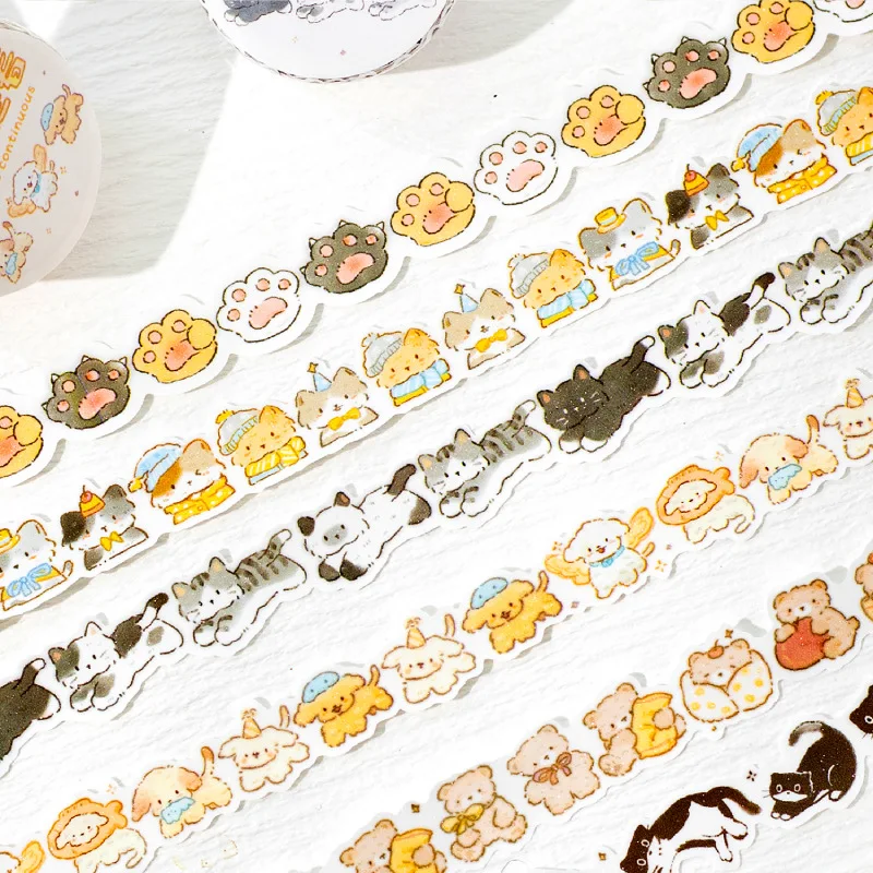 1Pc Cartoon Animals Series Washi Tape Cute Sticker Decorative Collage Adhesive DIY Scrapbooking Hand Made Masking Stationery