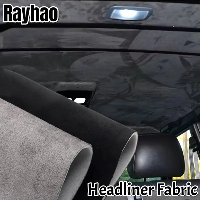 

Foam Backed Suede Headliner Fabric Thicken No Self-adhesive Car Roof Cloth Car Upholstery Fabric for SUV RV Repair Renovation