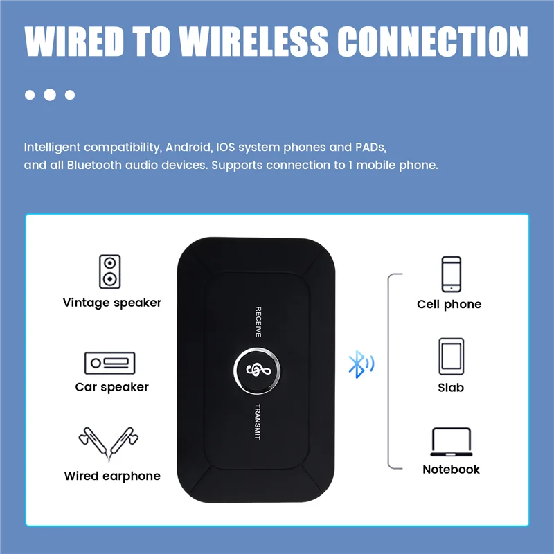 Penerima Audio Bluetooth 5.3 Efisien Stereo 3.5Mm AUX Jack USB Dongle Musik Adaptor Nirkabel untuk Headphone TV PC Mobil