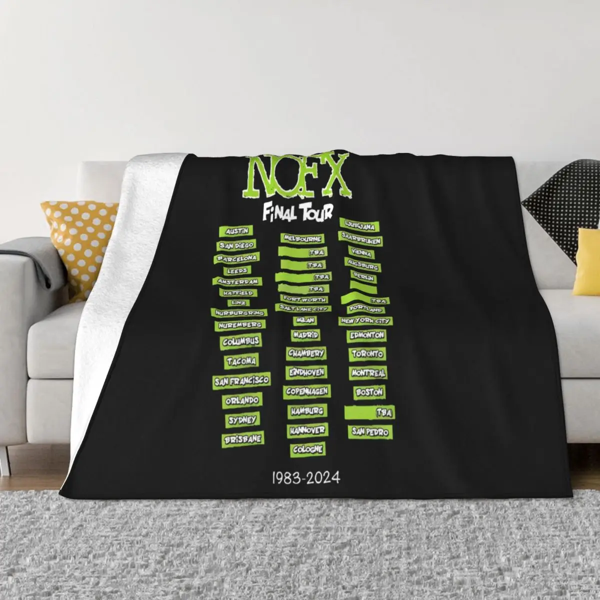 Nofx Band 2 Anime Knee Blanket Blankets & Throws Custom Blanket Personalized Throw Blanket