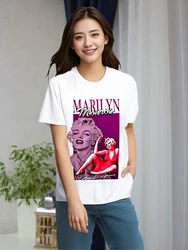 Marilyn Monroe Printed T Shirt Trendy Brand Women Pure Cotton T-shirts Streetwear Summer Female Clothes Casual Hip Hop Clothing