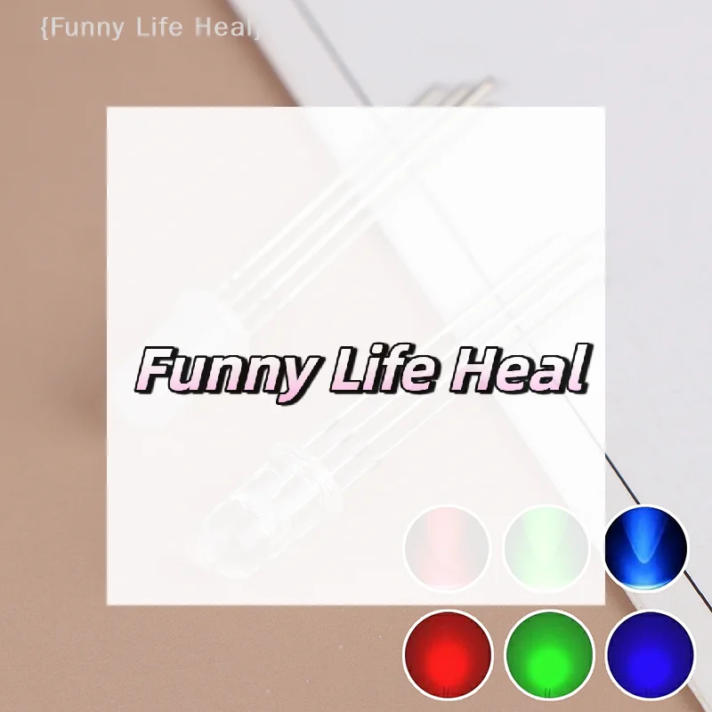 

High Quality 50 Pcs 5mm RGB LEDs, Bright and Transparent, Red/Green/Blue, Common Cathode/Anode Diodes