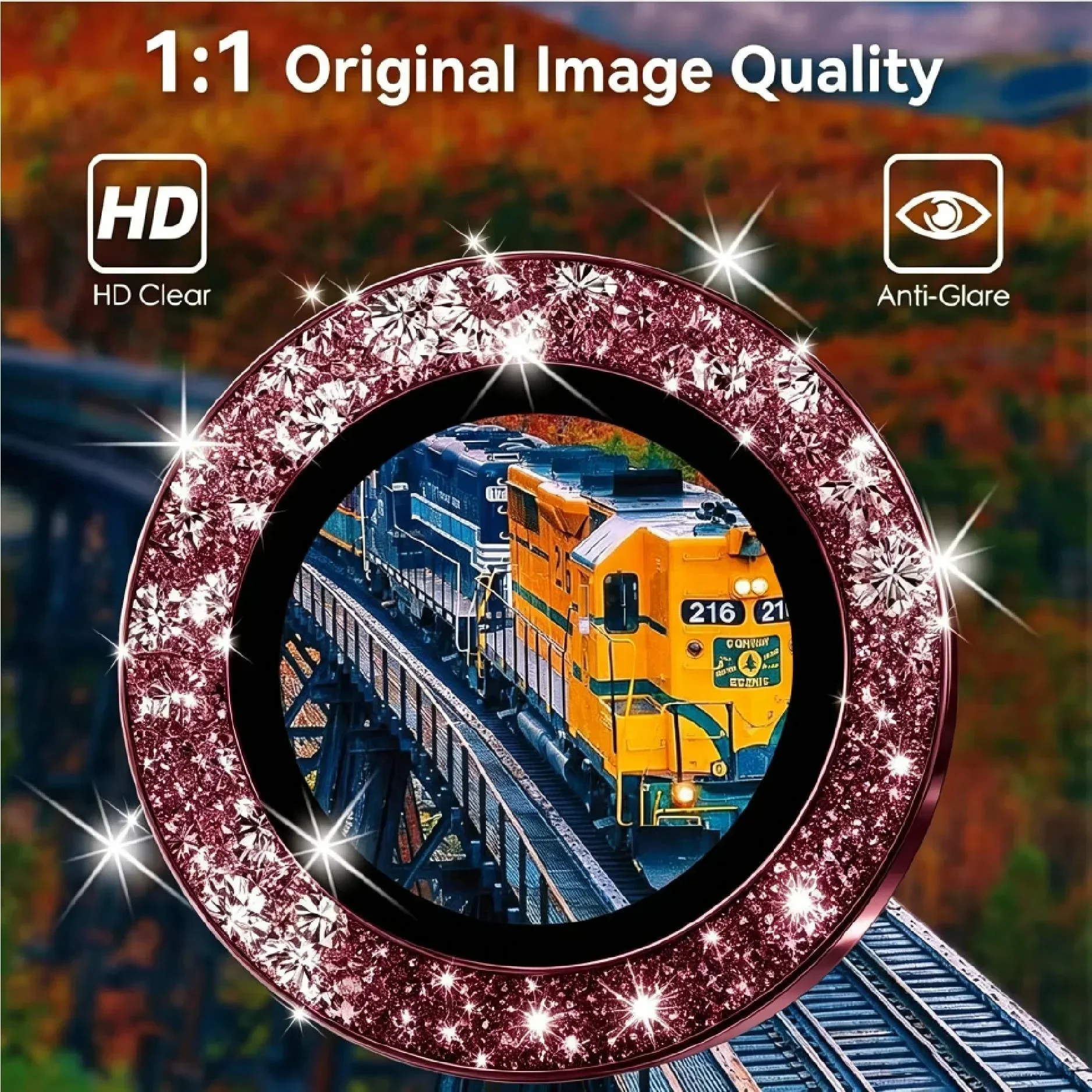 Wine Red Glitter Eagle Eye Camera Lens Protector For IPhone Duo 18 Pro Max 17 Pro Max Plus Air Lens Film Cover