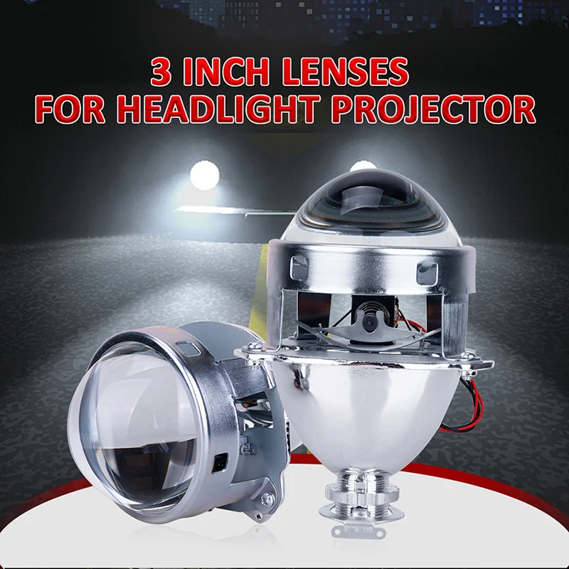 Projector Lenses 3 Inch Super Bright Car Headlight Clear Shot Without Shrouds HID Headlight Lenses Car Motorcycle Accessories