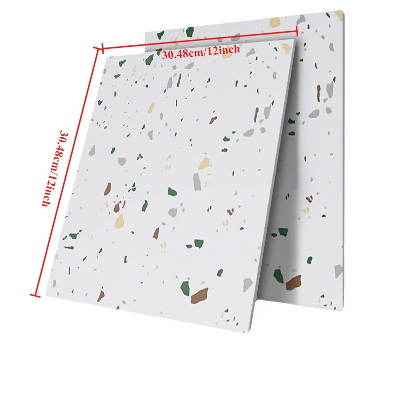 30.48x30.48cm PVC Waterproof Self-Adhesive Floor Tile, SPC Vinyl Peel and Stick for Bathroom Balcony Kitchen, Easy DIY Home