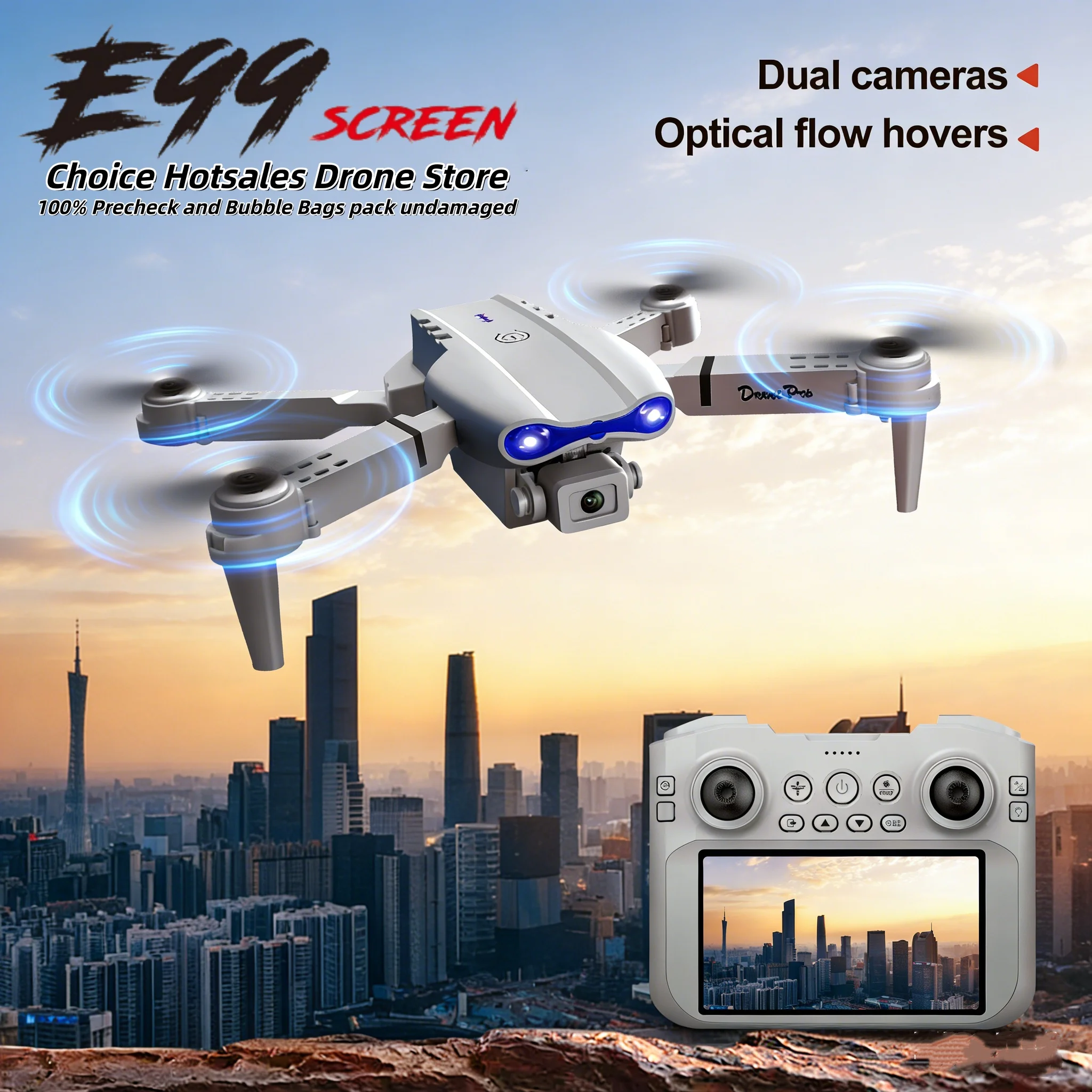 2026 nouveau E99 MAX Drone usine professionnelle 8K HD 4.3 "télécommande Mode sans tête hélicoptère 360 Flip quadrirotor enfant jouet cadeaux