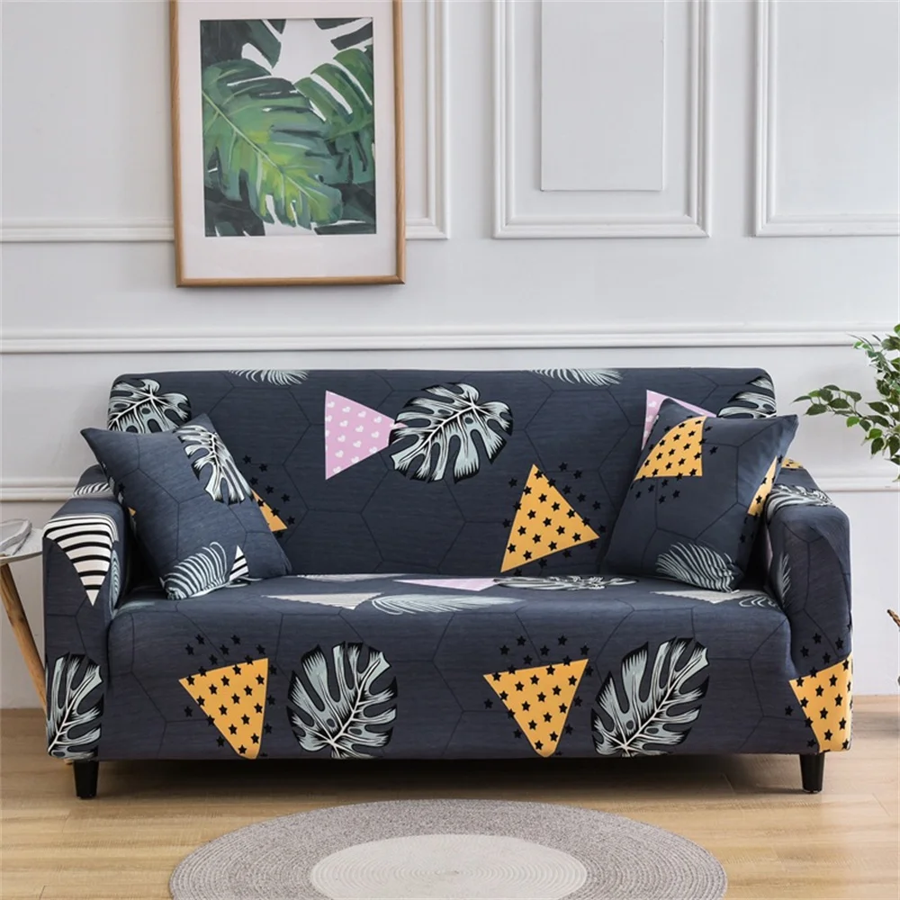 Geometry Sofa Cover Plant Elastic Full Cover 3 Seater Sofa Covers Home Adjustable Elastic Sofa Covers Extendable Cover For Sofas