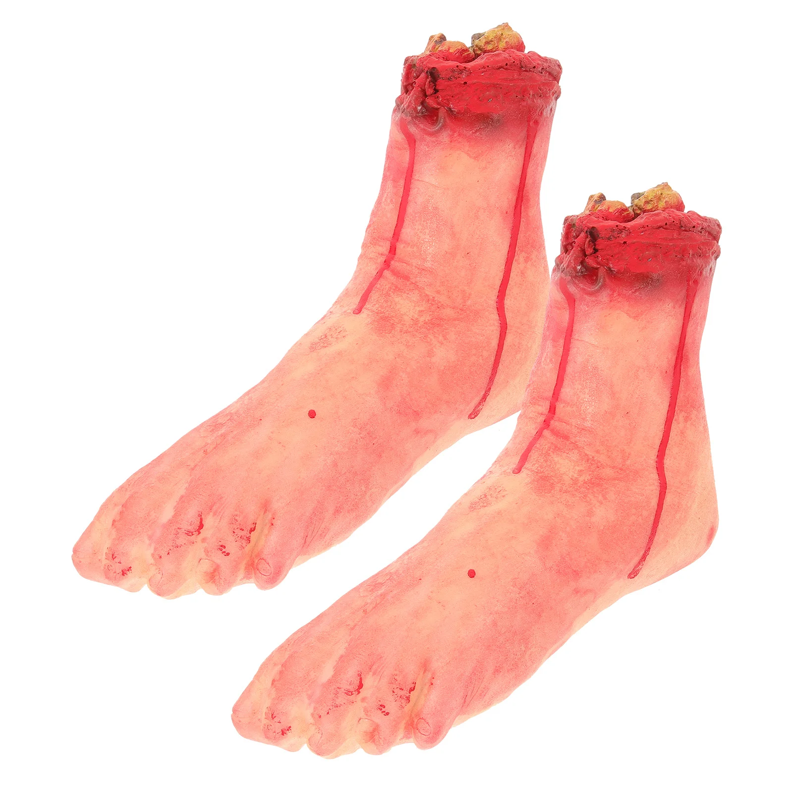 2Pcs Broken Feet Prop Realistic Fake Severed Feet Simulated Severed Foot Halloween Horror Party Decor Prank Prop