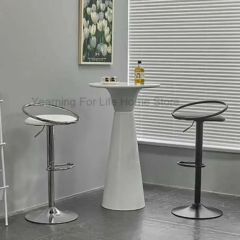 

Metal Adjustable Bar Chairs Interior Designer Minimalist Bistro Restaurant Bar Chairs NordicLightweight Round Stuhl Chairs