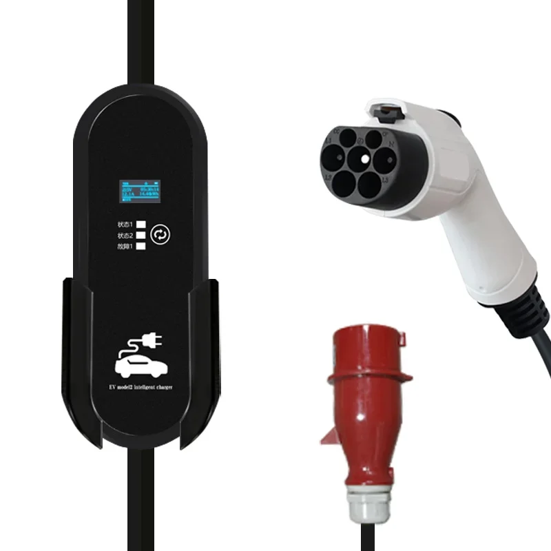 Cargador EV trifásico para coche eléctrico, estación de carga, Cable de carga, enchufe CEE, 11kw, 16A, 32A, GBT