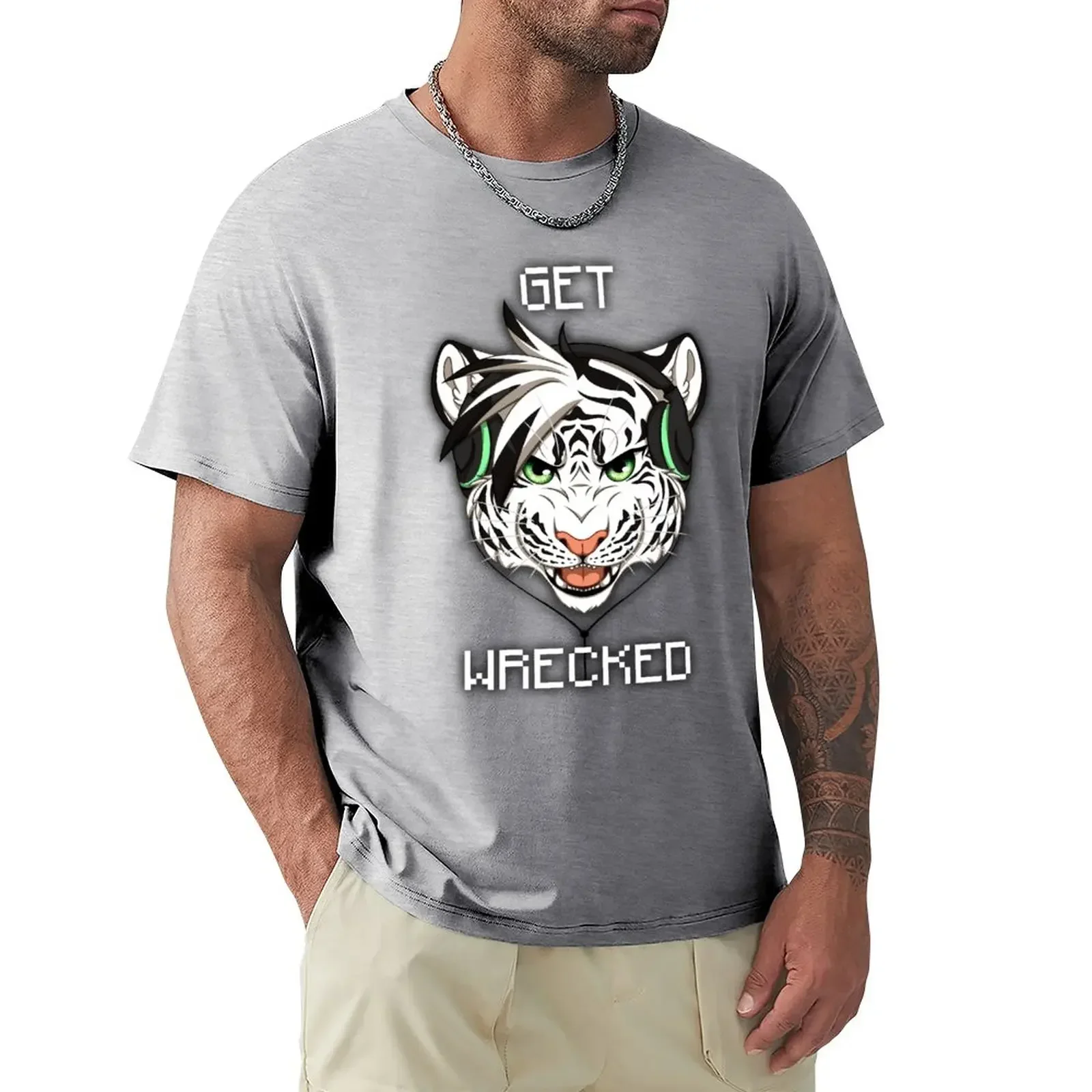 GET WRECKED - White Tiger T-Shirt customs heavyweights plain black t shirts men funnys customs men t shirts