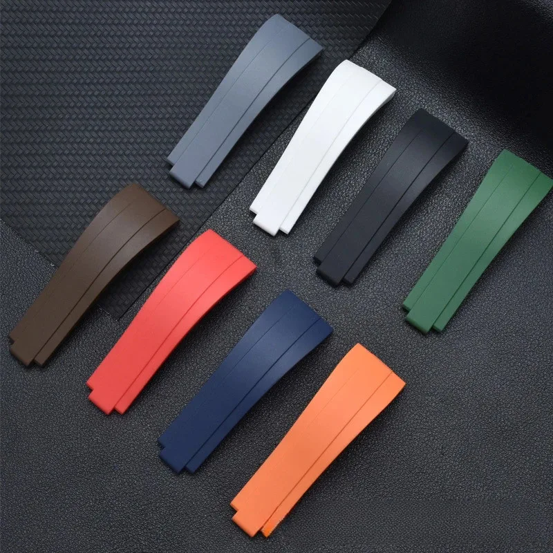 21mm Rubber Short Buckle Watchband Fit for Rolex Daytona Submariner Role OYSTERFLEX Yacht Master Small Wrist Silicone Strap