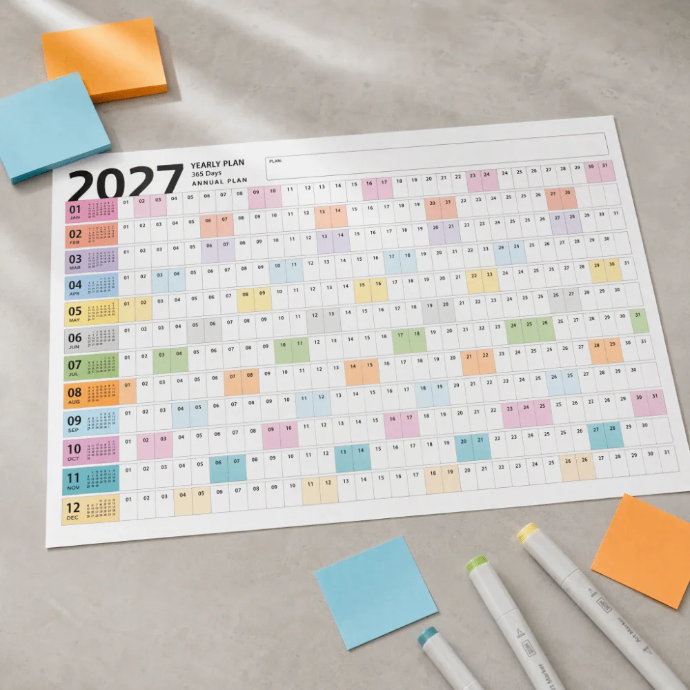 Wall Mounted 2027 Calendar Planner Sheet Schedule Sticker Planner Target Wall Calendar Large To Do List Planner Office Supplies