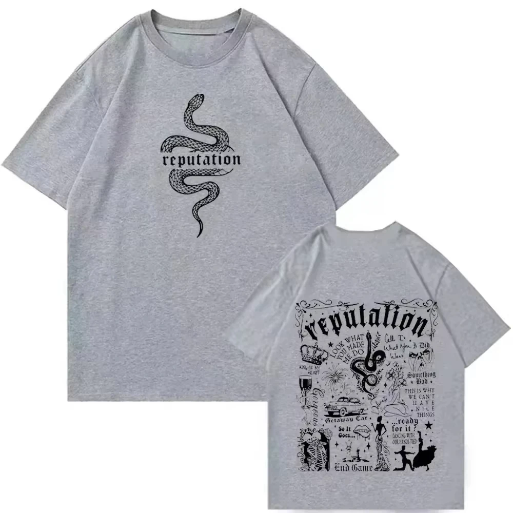 Le Reputation Shirt Reputation Music Shirt Taylor Merck 2025-26 Summer Hot-selling Printed Cotton T-shirt Oversized Loose Top