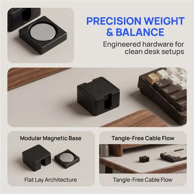 【LIMITED TIME DISCOUNT】Reconfiguration Table Ornament Magnetic Keyboard Cable Counterweight Slider Data Cable Hub Square Hardwar