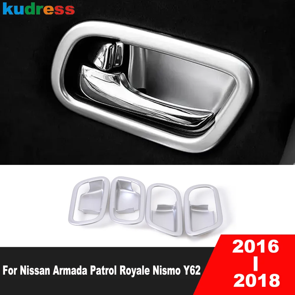 For Nissan Armada Patrol Royale Nismo Y62 QX56 2016 2017 2018 Matte Car Inner Door Handle Bowl Cover Trim Interior Accessories