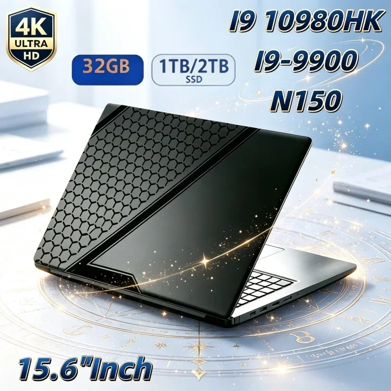 Vigorous 15.6 Inch Laptop Intel I9‑10980HK&I9‑9900&N150 Windows 11 32GB M.2 2TB SSD Ultrabook Computer Portable PC Laptops