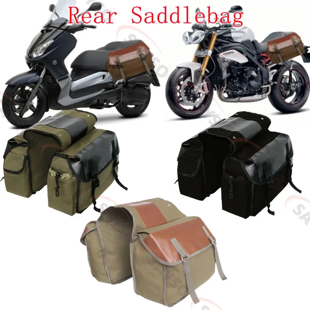 Alforje traseiro de couro de lona para motocicleta, bolsa de armazenamento de ferramentas para bagagem lateral traseira para suzuki boulevard m109r vzr 1800 m90 m50 c90 c50