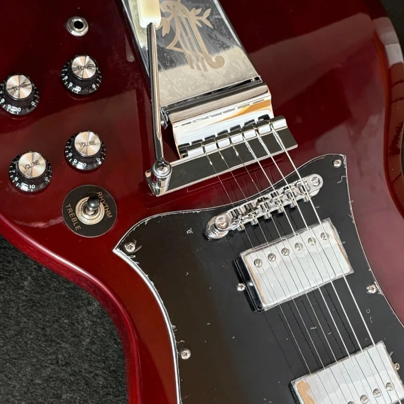 

Электрогитара SG0S 40 дюймов, темно-красная, корпус из красного дерева, 22 лада, HH-звукосниматели, фиксированный бридж, для рок-музыки, бесплатная доставка