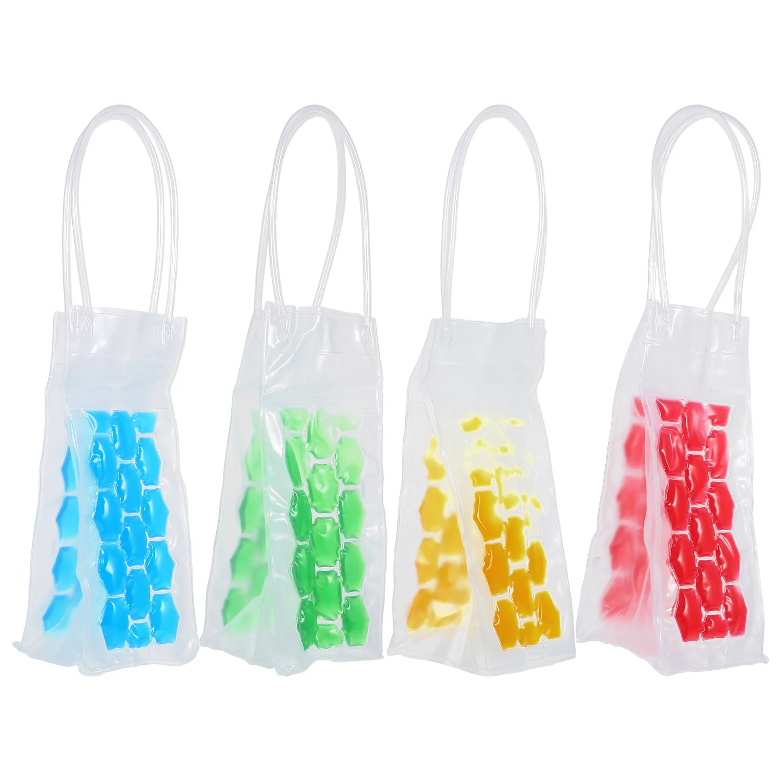 

4 шт. охладителя для бутылок из пищевого ПВХ, двусторонние, герметичные, многоразовые, портативные, для путешествий, кемпинга, пикников, вечеринок, использования на открытом воздухе, для вина