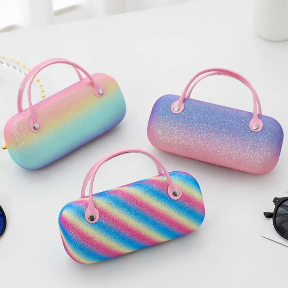 Creative Rainbow Color Glasses Case Portable Laser Sunglasses Storage Box Anti-pressure Protective Box Creative Children Handbag