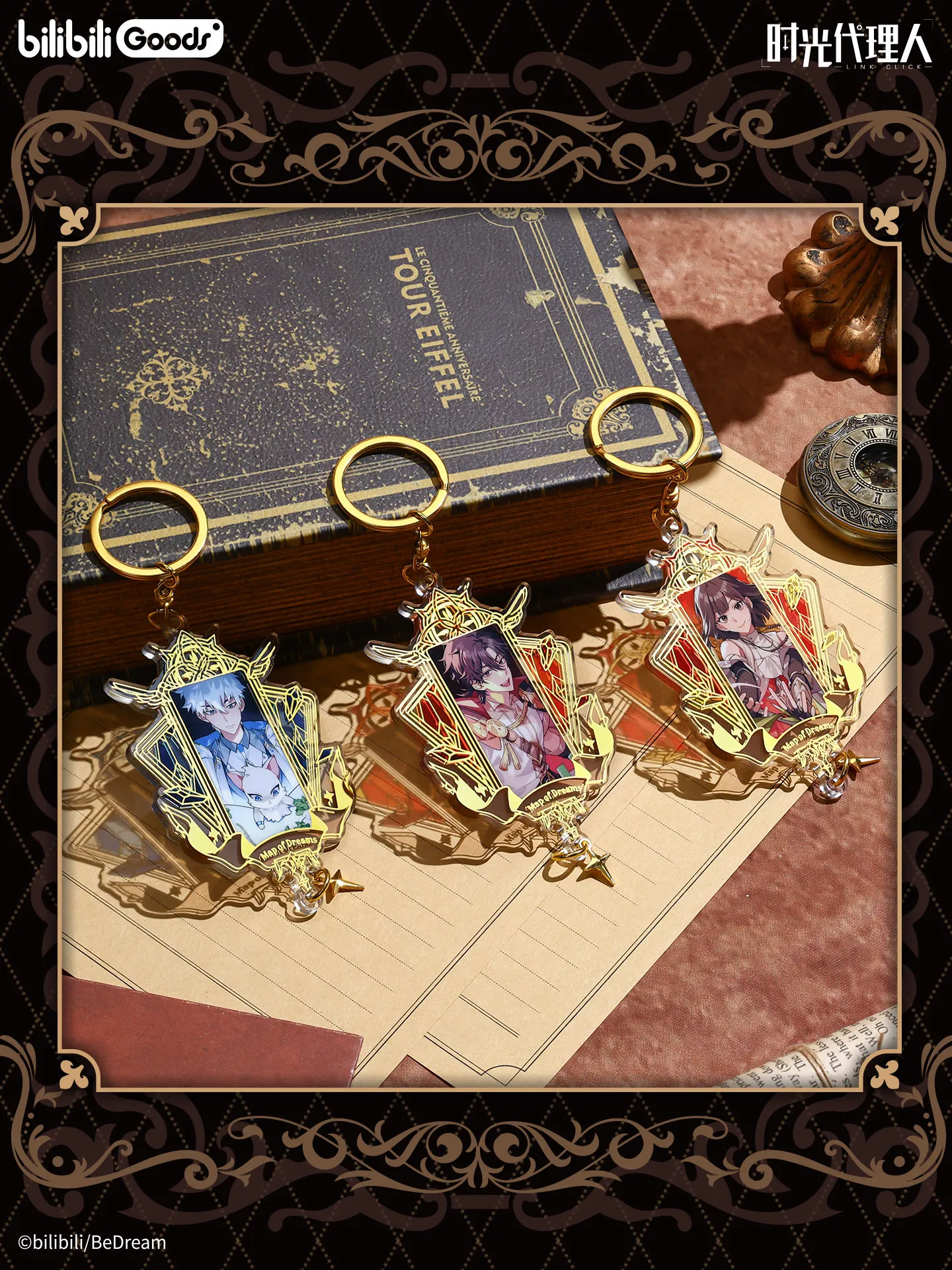M.O.D Link Click Felix Lucas Rin Cheng Xiaoshi Acrylic Pendant Keychain Colored Paper Cosplay Props Accessories Birthday Gift