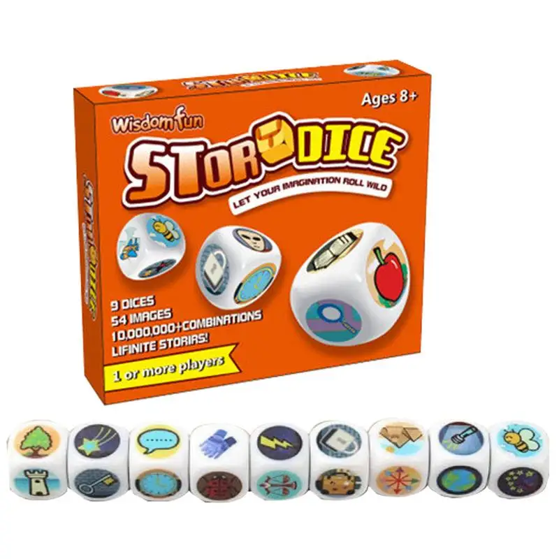 Story Time Dice 9X Creative Telling Game Imaginative Play 54 Images Iconic Storytelling Game Dice Fun Family Game For Kids And