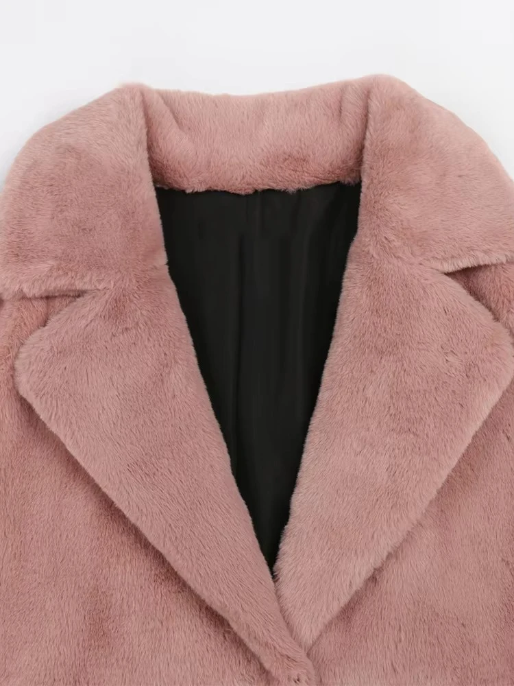 Mauroicardi Autumn Winter Long Thick Warm Soft Black Faux Fur Coat Women Lapel Loose Casual Korean Fashion Fluffy Jacket 2025