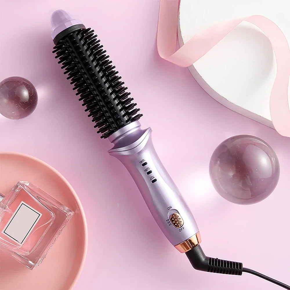 3/4 Inch Curling Iron Brush Fast Heating Ceramic Tourmaline Hair Curling Wand Travel Hot Brush with Barrel for All Hair Types
