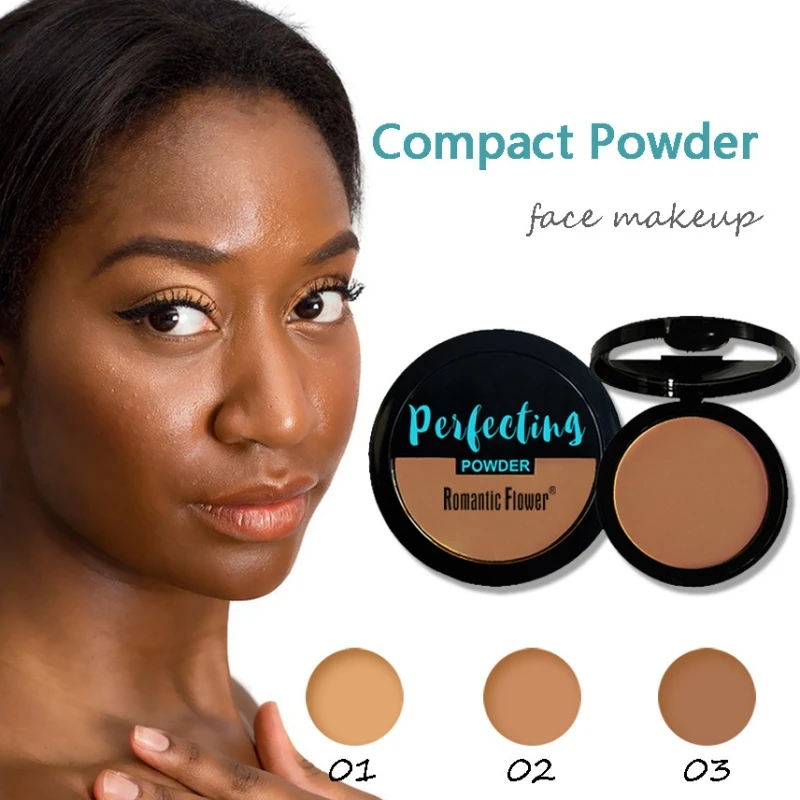 Dark Bronze Powder With Puff Face Contouring Dark Skin Powder Single Layer Matte Long-lasting Waterproof Bronzing Powder Cosmeti