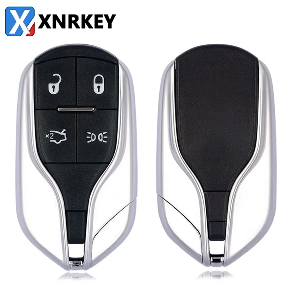 XNRKEY 4 Button Remote Smart Luxury Car Key Shell Fob for Maserati President Ghibli Quattroporte Levant Replacement Key Case