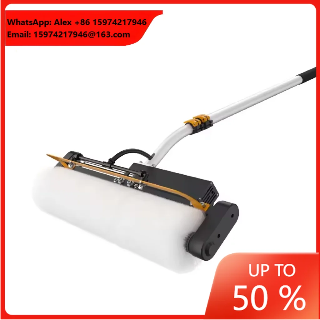 Electric Solar Panel Cleaning Brush Solar Cleaning Equipment 3.5m Telescopic Rod Roller Solar Panel Brush