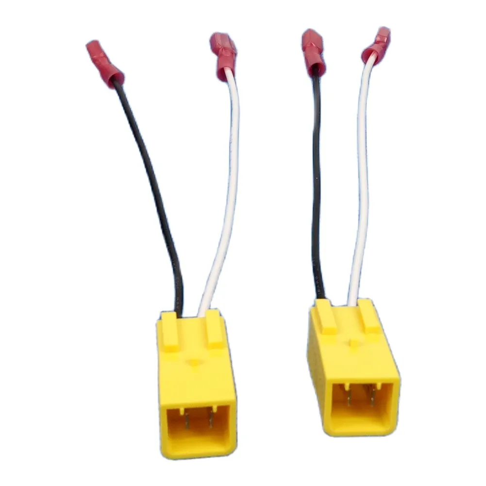 Car Speaker Harness Wiring Adapter for Alfa Romeo Featuring Yellow Housing 2 Pin Connection and No Drilling Required