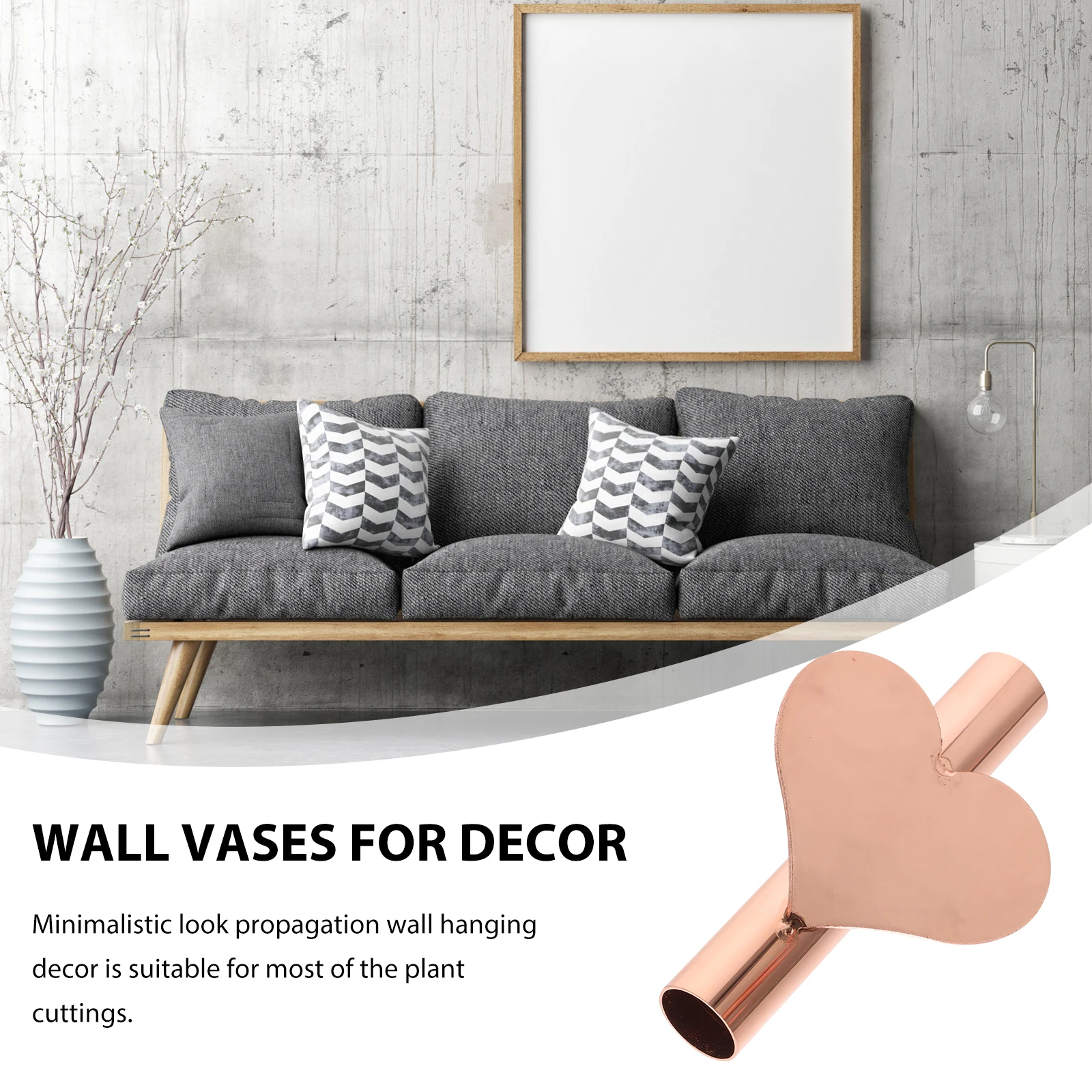 

1pc Heart Shaped Metal Vase Decorative Flower Holder Small Vases For Home Bedroom Kitchen Wall Mounted Hanging Planter Fresh