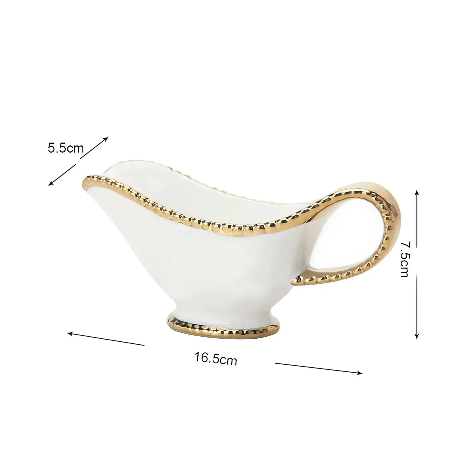 Ceramic Gravy Boat Gravy Jug Dipping Bowl Tool with Smooth Handle Sauce Boat Container Syrup Jar for Beef Tomato Sauce Decor