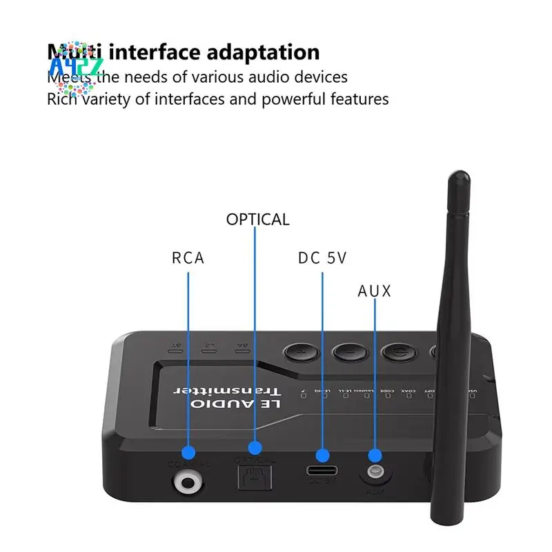 

A42Z-LE Audio Bluetooth 5.3 Audio Transmitter Adapter For TV Headphons With Lossless Auracast LC3 For Gaming Watching Music